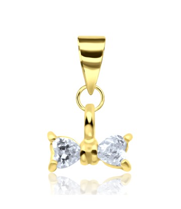 Gold Plated Cutie Bow Silver Pendant SPEB-97n-GP